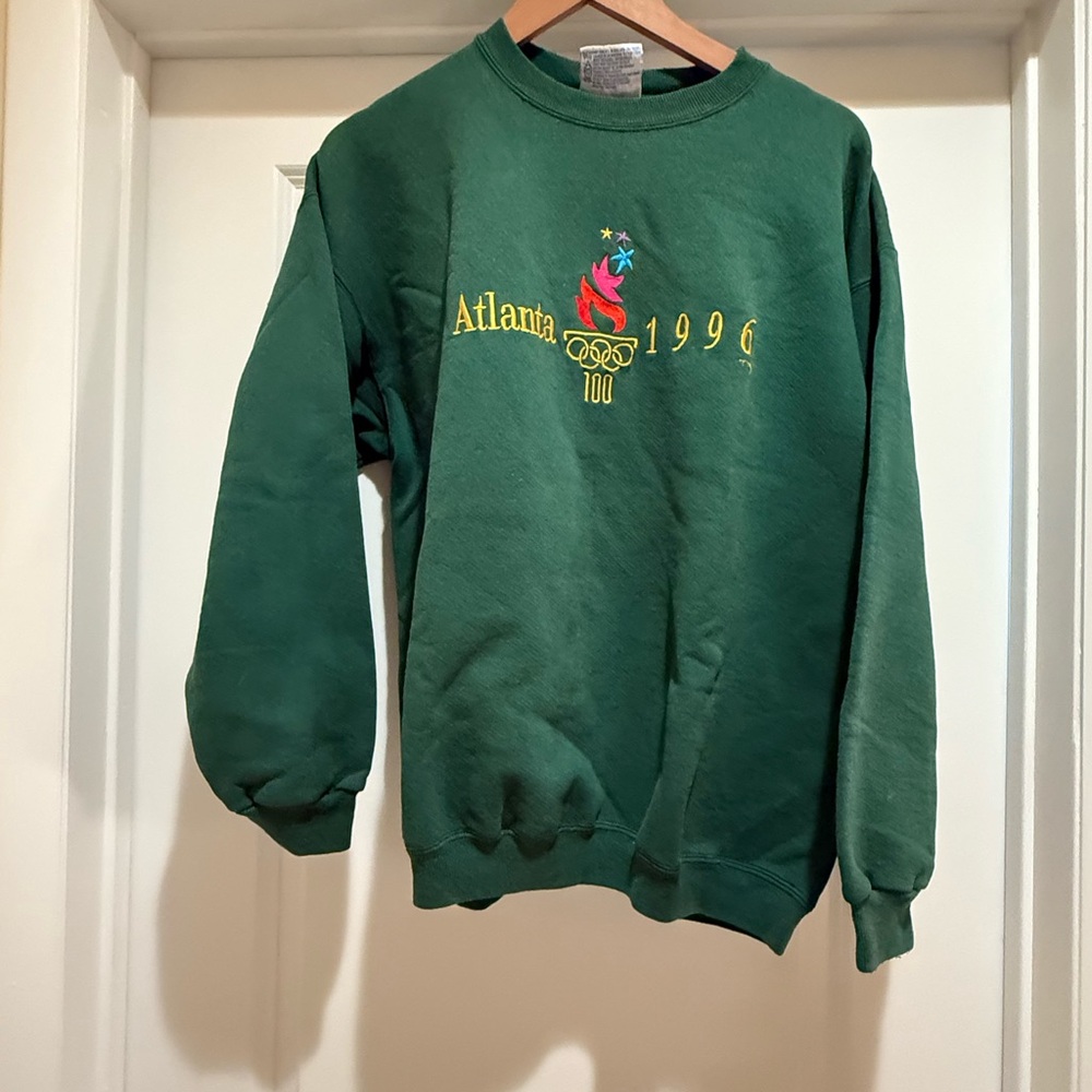 Hanes Green Atlanta 1996 Men's Crewneck Sweater